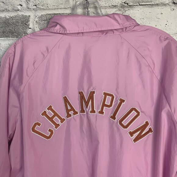 Champion Coach Jacket Embroidered Snap Front Windbreaker Bomber - Picture 6 of 11